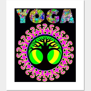 Yogo Lover's Tree of Life Perfect Pink Green "O" Spirituality Graphic Posters and Art